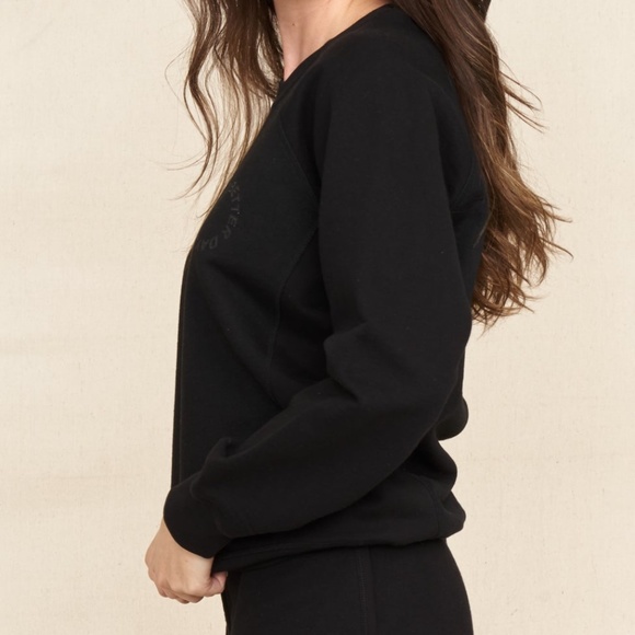 NWT FOR DAYS Even Better Days Sweatshirt M Black Cotton Relaxed Fit Crewneck - Picture 3 of 6